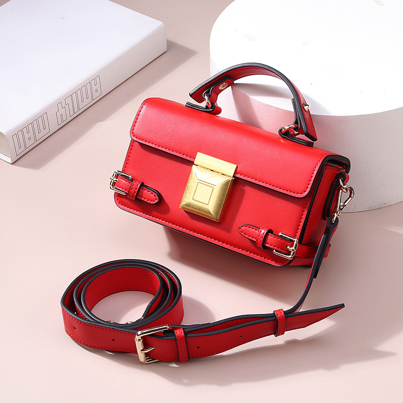 PU Leather Strap Clutch Small Square Satchel Purse Crossbody Shoulder Bag for Women