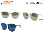 Fashionable design round plastic sunglasses with UV 400 protection lens