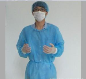 China Polyester Polyethylene Plain White Hospital Poly Coated Isolation Gown wholesale
