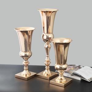 China New style classical gold metal flower vase stand wedding decoration centerpieces wholesale
