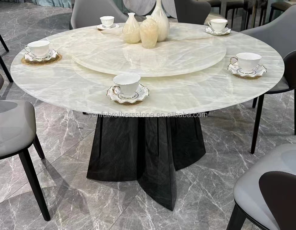 Translucent Cristallo Countertop Onyx Marble Table in Modern Design for Luxury Dining