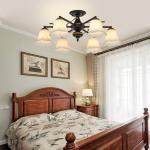 Black Wrought iron dining room chandeliers ceiling lamp (WH-CI-102)