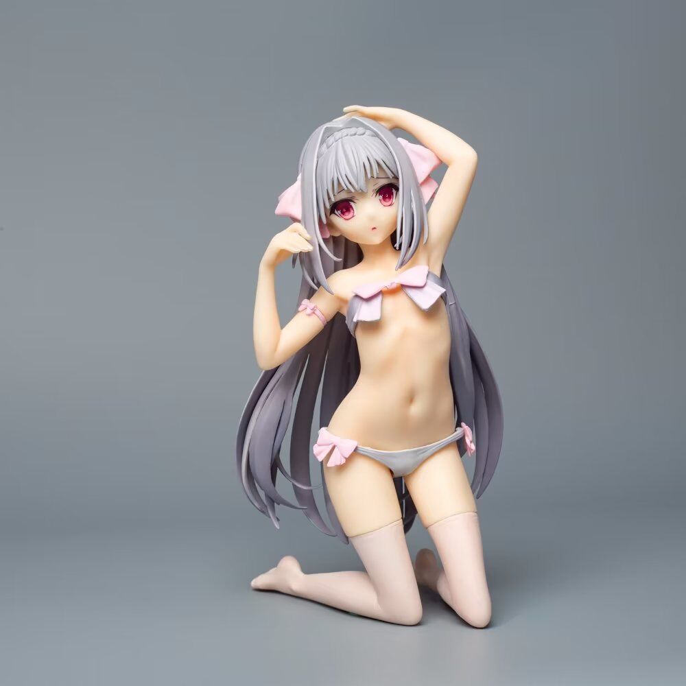 Beautiful Girl Series Q-six Etiquette for Girls Near the Moon Sakura Path Luna Kneeling Hand made Ornament Model