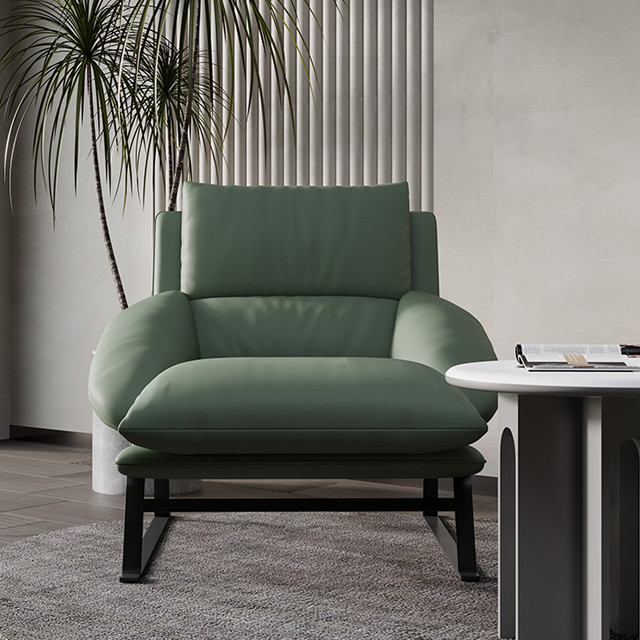 Hotel Ergonomic Upholstered Lounge Chair Modern Minimalist Green