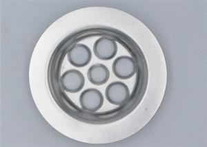 China High Grade Silver Metal Sink Strainer , Kitchen Sink Strainer Waste Plug wholesale