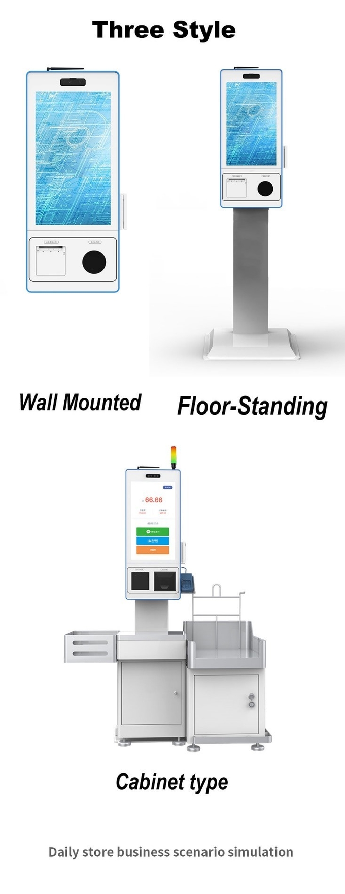 QR Code 21.5 Self Service Payment Terminal Cashless Self Service Terminal Kiosk