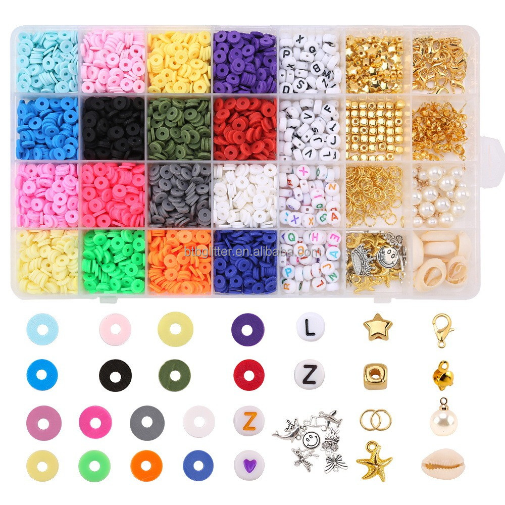 Handmade Elastic Rope Woven Bracelet Beads Acrylic Alphanumeric Word Box Accessories with Free Samples