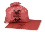 Red Disposable Plastic Water Soluble Bags For Hospital Laundry