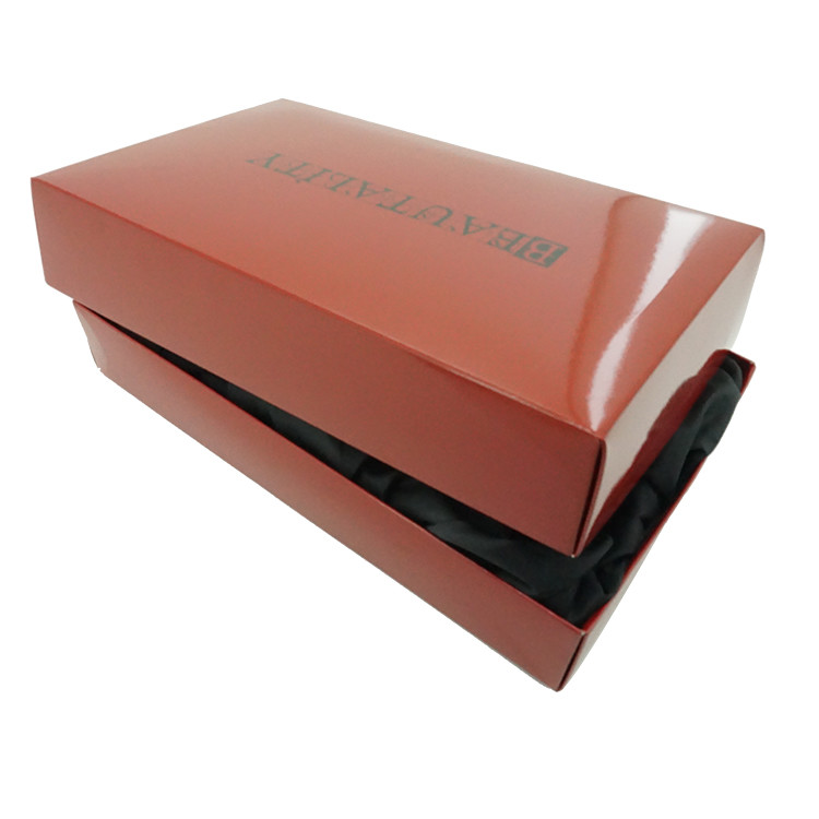 OEM 350gsm Wig Box Packaging Printing Lid And Base Paper Box With Satin Cloth Inner Tray