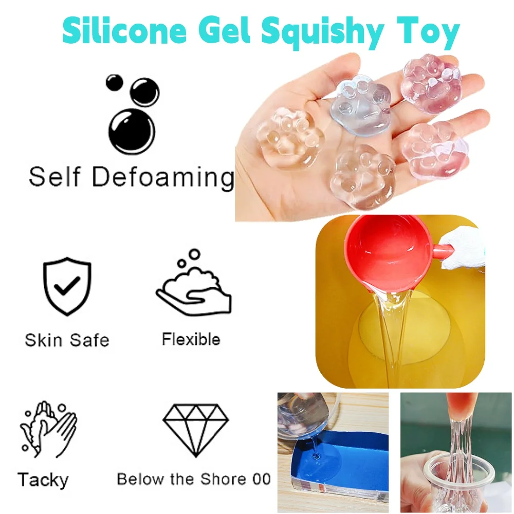 1:1 Squishy Liquid Silicone High And Low Temperature Resistance Highly Elastic And Soft for Stress Relief Toys Making Material