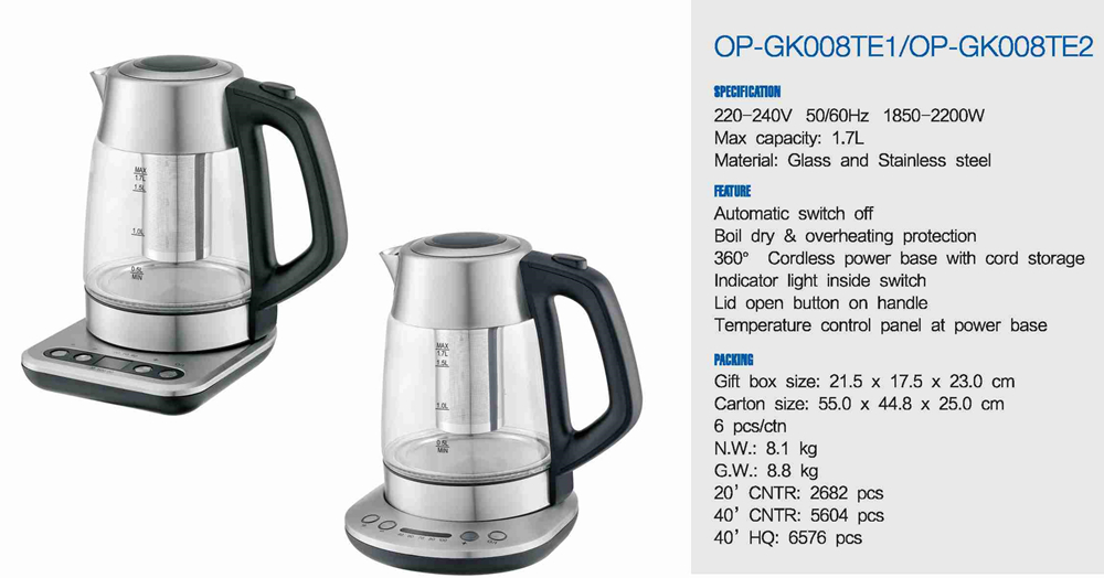 Convenient Electric Water Kettle with 360 Degree Rotational Base 50/60Hz Rate
