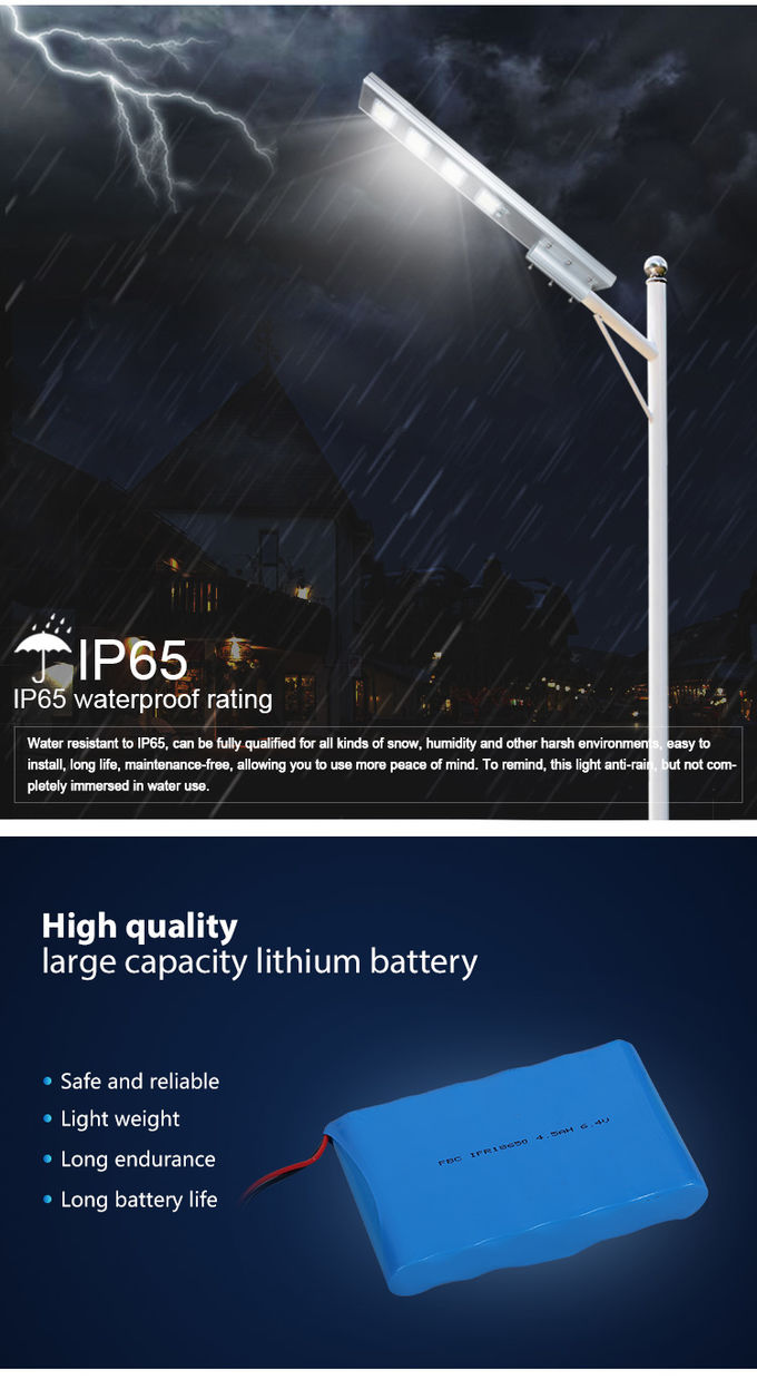 150lm/W Outdoor LED Solar Lights Aluminum All In One Street Lamp