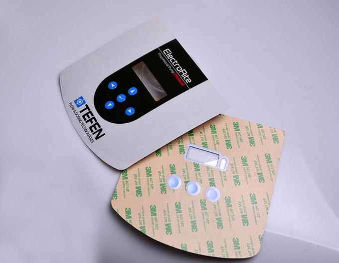 Custom strong self adhesive PC clear window embossed button control panel sticker