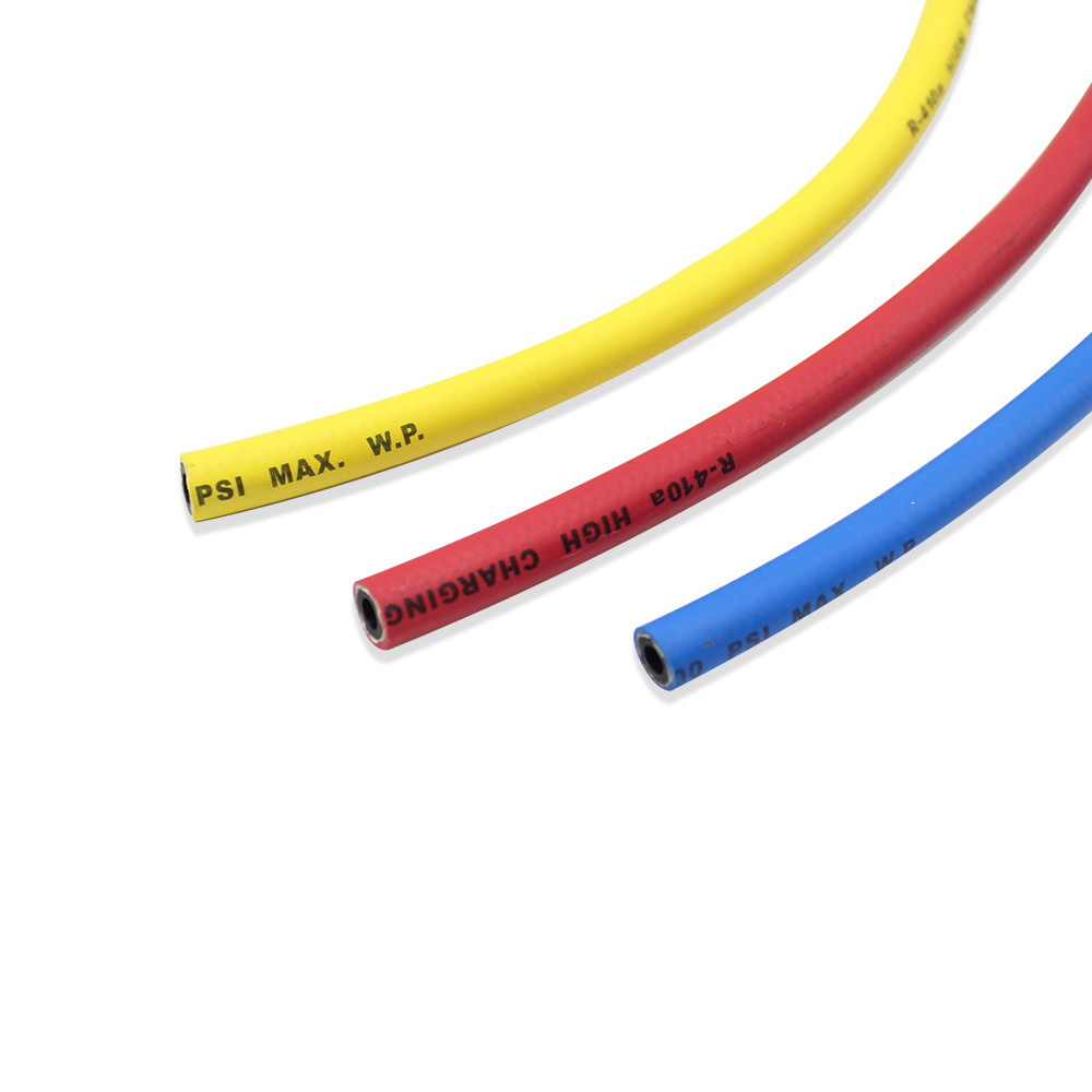 R410a Red Yellow Blue Rubber Refrigerant Charging Hose For Air Conditioner