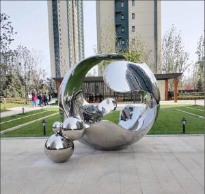 China 3.0 Meter High Welding Stainless Steel Sculpture wholesale