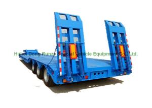 China 13m Low Price Low Bed Truck Trailer 3 Axle 3m Width 45 - 60 ton wholesale