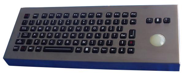 Arabic desktop ruggedized keyboard with transparent trackball , industrial