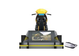 China Black 9D VR Motorcycle Simulator Coin Operated Stereo Surround Sound For Shopping Mall wholesale