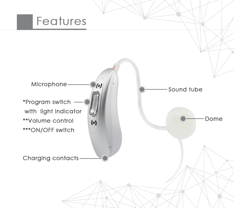 4 Channels Open Fit Hearing Aids Retone Mini Rechargeable Digital Hearing Device