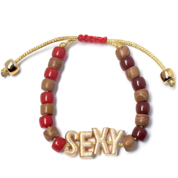 Gold Plate Forte Beads Bracelet Rainbow Natural Stone With Shiny Zircon