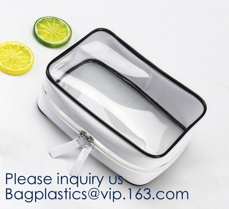 Small Clear PVC Waterproof Bag with Zipper Closure, Mini Portable Transparent Plastic Organizer Pouch for Cosmetic, Make