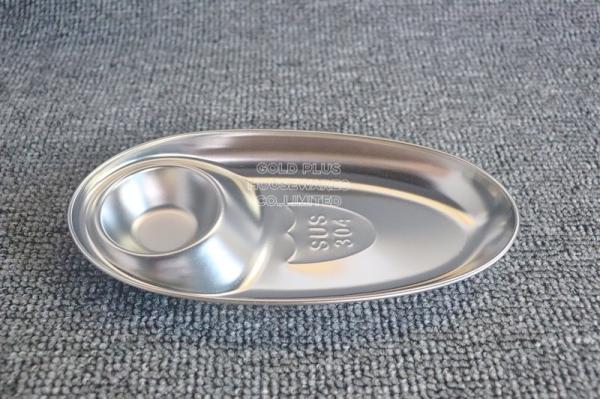Dinnerware oval shape sauce compartment appetizers food grade durable stainless