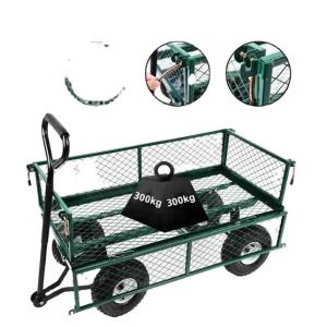 China Heavy Duty Steel Mesh Folding Garden Cart For Outdoor Shopping And Storage wholesale