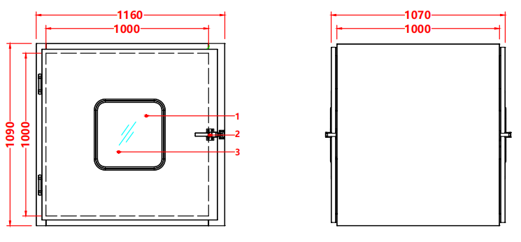 304 SS Pass Box 1160x1060x1090mm | Extra-Large Cleanroom Transfer