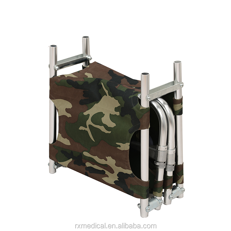 Camouflage Aluminum Folding Rescue Stretcher for Military and Medical Emergencies