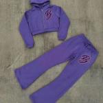 Custom Manufacturer Jogger 100% Cotton 3d Embroidery Rhinestone Zipper up