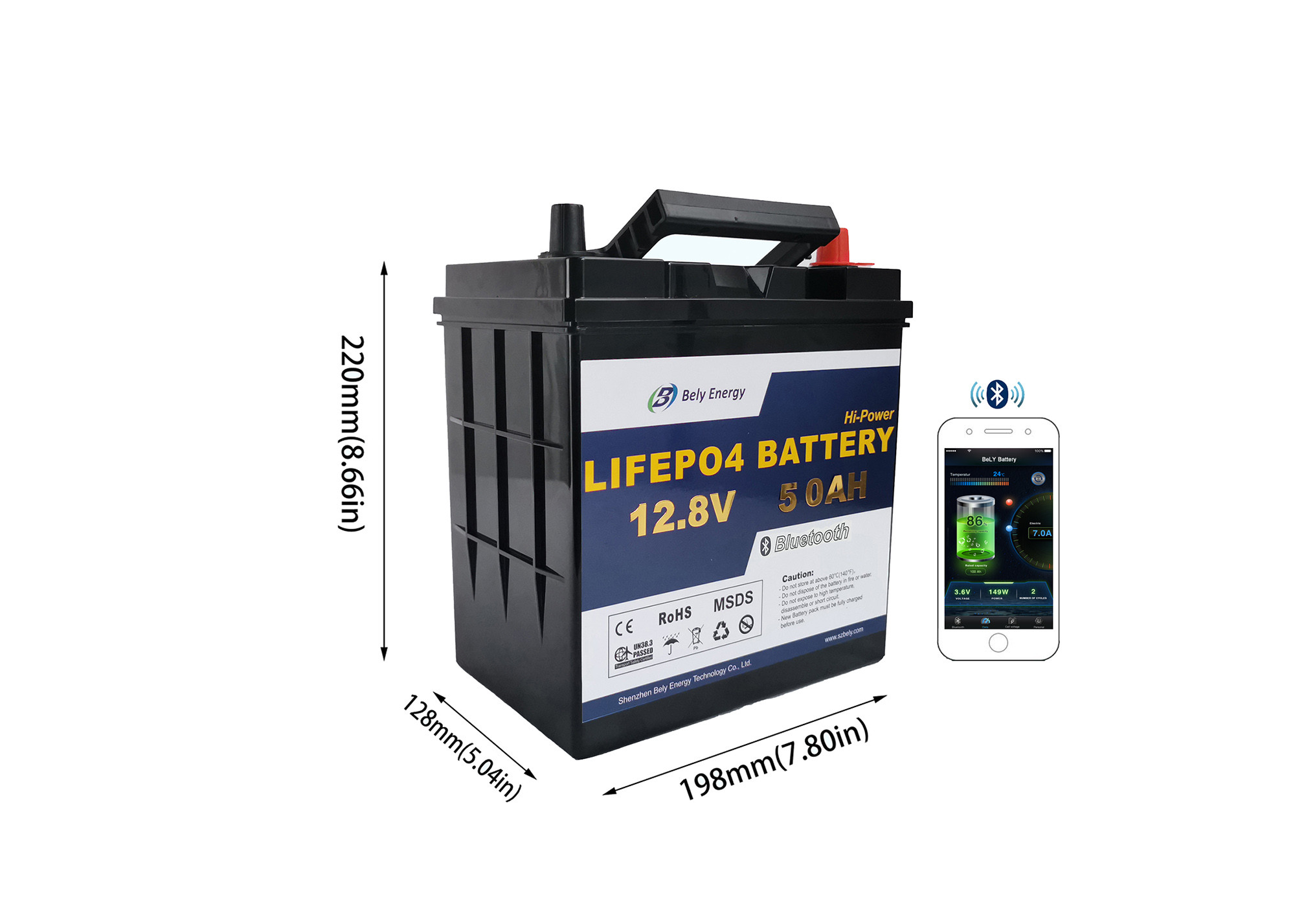 12V 50Ah BT4.0 Low Temperature Lithium Battery For Medical Leisure