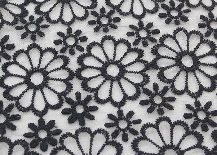 Embroidered Dying Lace Fabric Floral Lace Organza Polyester Fabric For Dresses