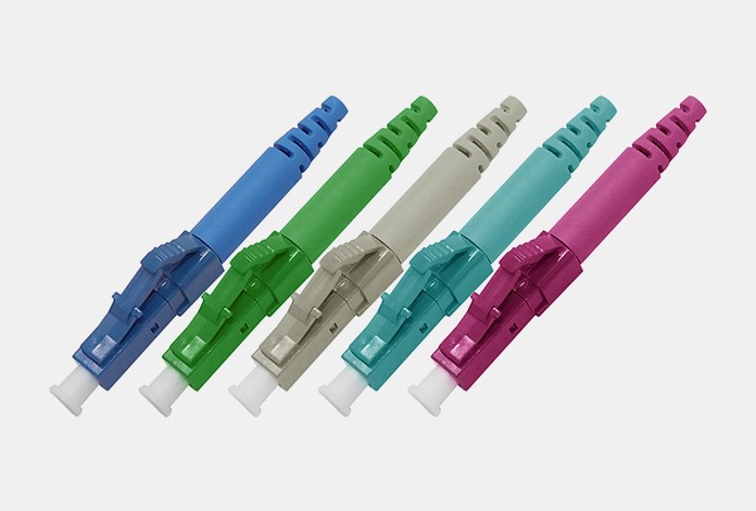 Compact Fiber LC Connector Blue For Telecommunications Networks