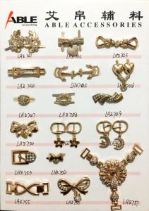 China Popular Nickel Sparkling Zinc Alloy Buckle , Small Shoe Buckles For Woman wholesale
