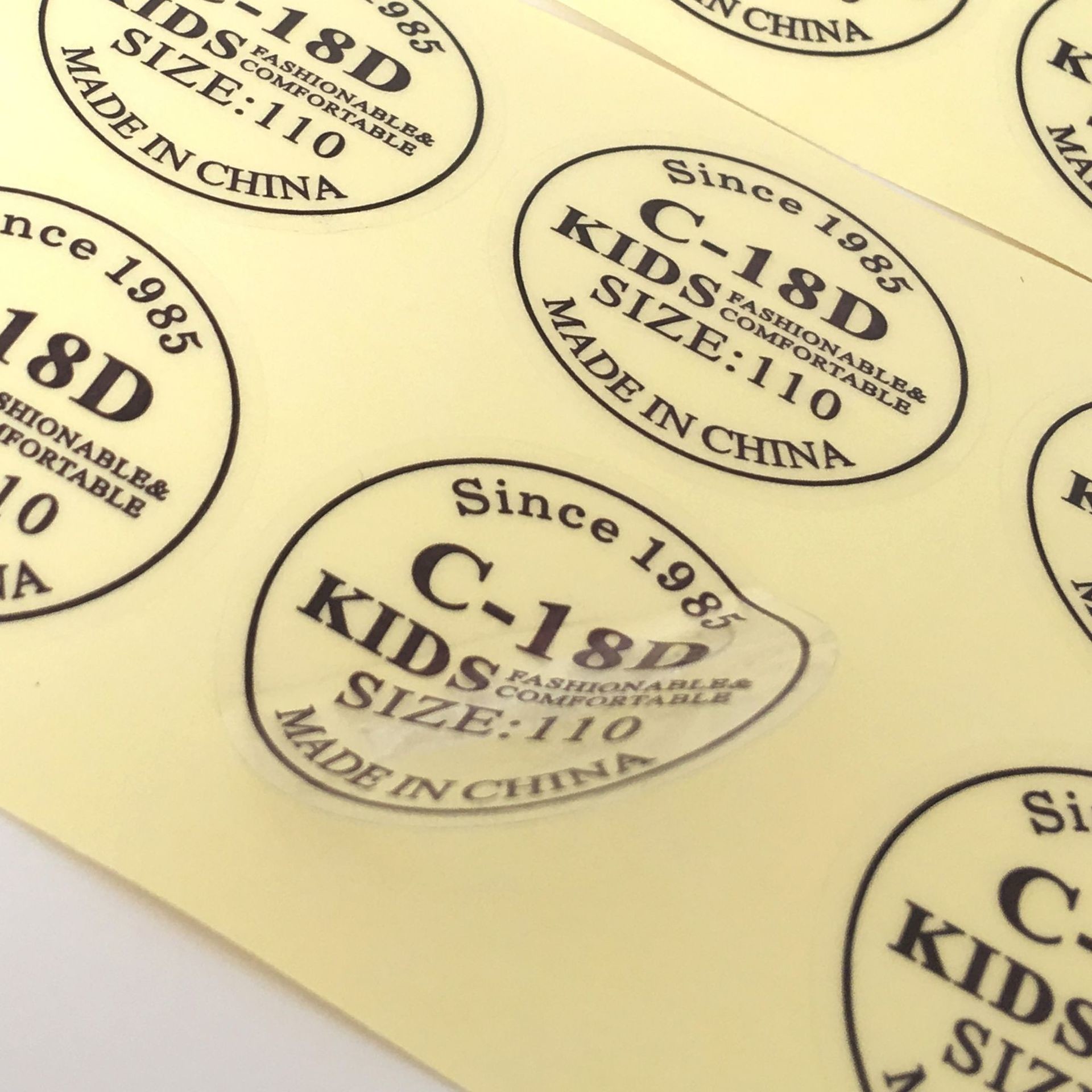 Hot Foil Stamping Clear Vinyl Self Adhesive Sticky Labels