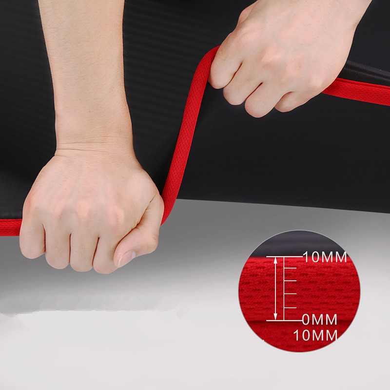 Tasteless Non Slip 10MM Thicker 183cmX61cm Nbr Exercise Mats For Fitness Pilates Workout