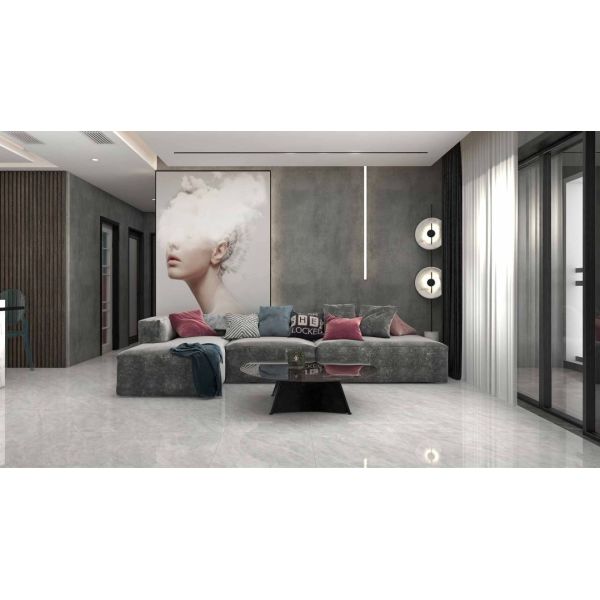 Polished Marble Look Porcelain Tile Glazed 600x600mm 12"X24" For House Decoration