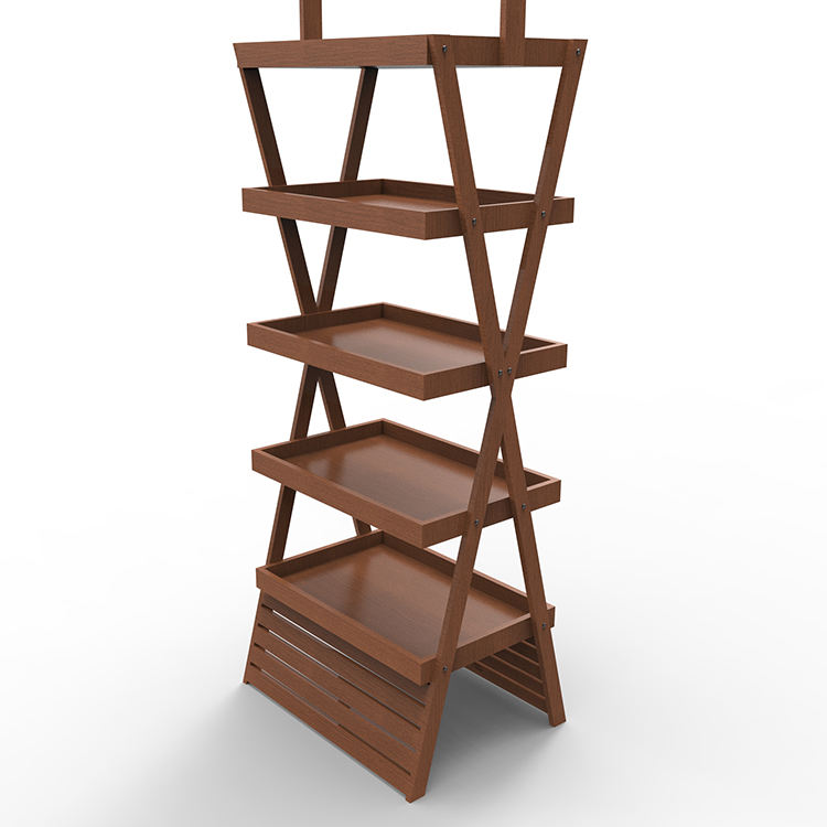 X Shape Wooden Display Stand Wood Whisky Bottle Display Stand For Supermarket