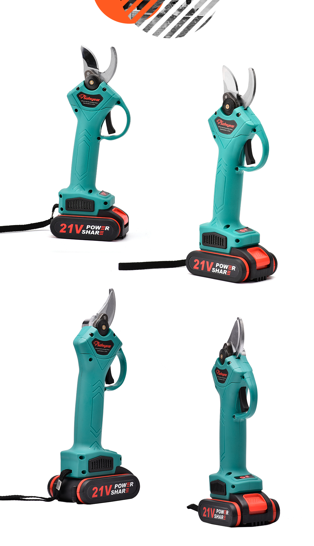 25mm Yard Power Tool 21 Volt Steel Electric Hand Shears For Gardening