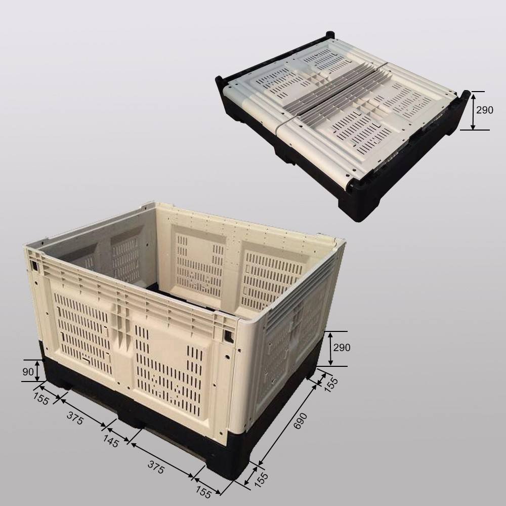 1200*1000*810mmGood Quality foldable stackable plastic storage pallet box container bin Manufacturer