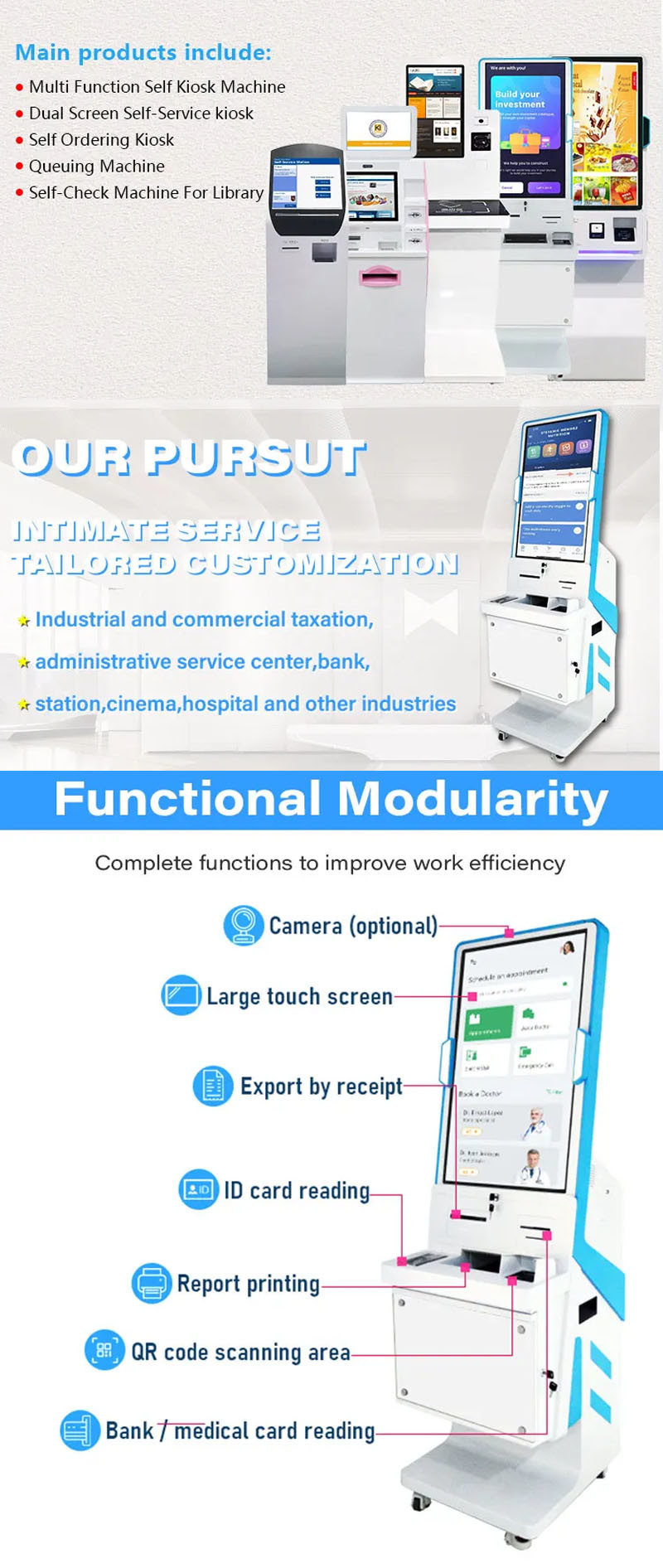 Ultra Light Display LCD Capacitive Touch Screen Pos Terminal Cash Register Service Terminal Payment Kiosk