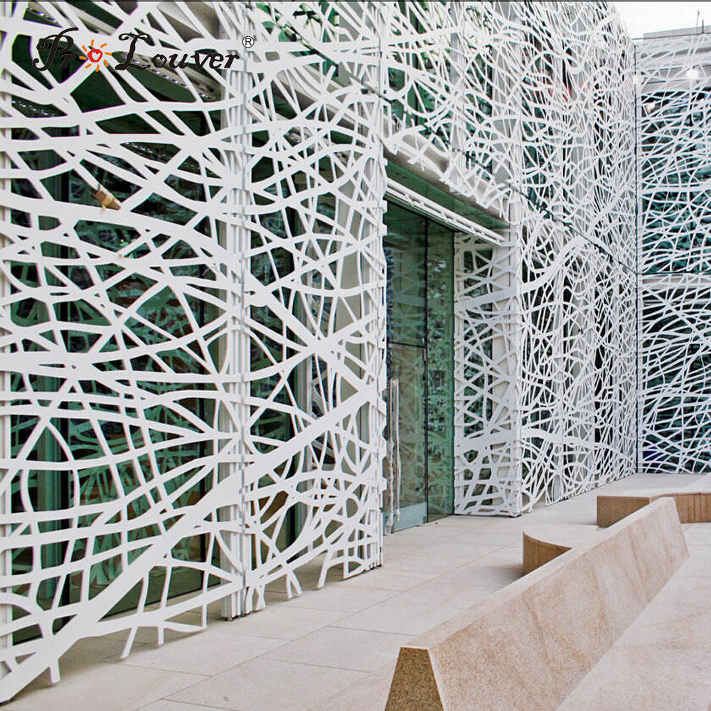 Decorative Building Facade Laser Cut Aluminum Screens for Sunshade
