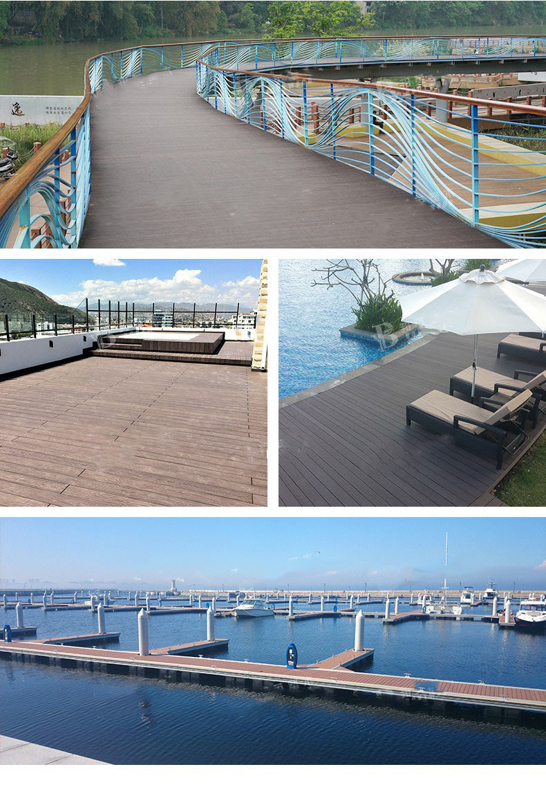 3D Deep Embossed WPC Decking Boards 145x22mm Decking Gray Engineering Garden