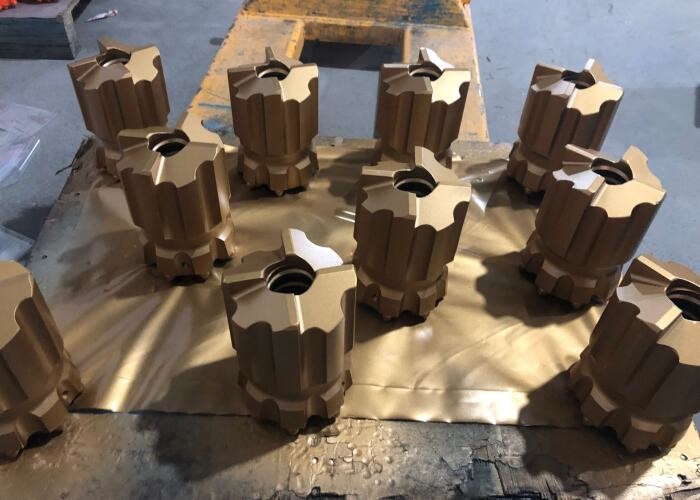 Drop Centre With Ballistic Buttons T45-5 Inch Retrac Bit In Bench Drilling