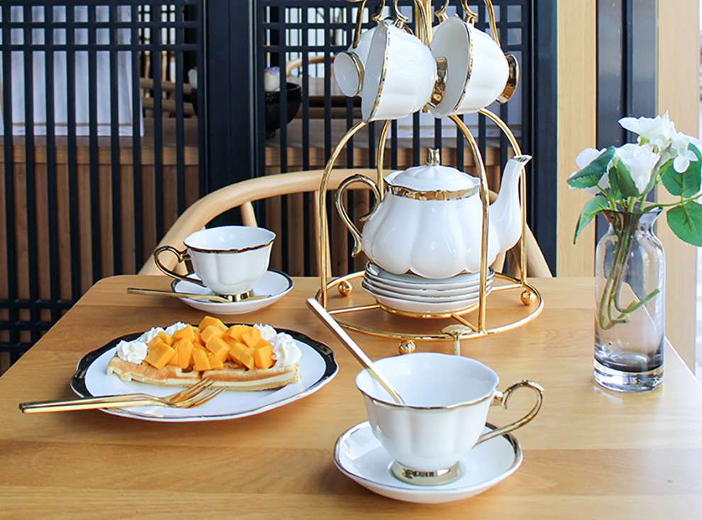 Nordic Tea Pot Set Sustainable Porcelain Japanese Tea Pots and Stoneware Cups