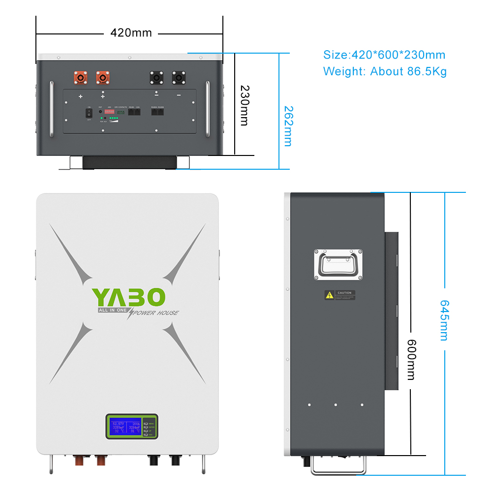 5kw 10kwh 48v Lifepo4 Home Battery 200Ah Rechargeable 16S1P Prismatic Cell