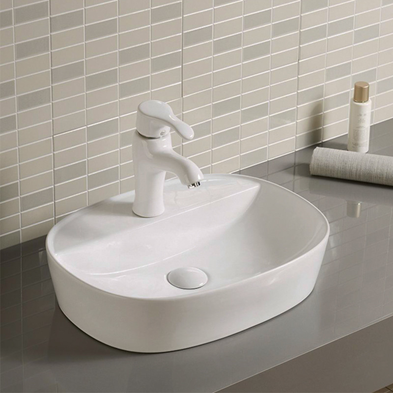 Irregular Diamond Counter Top Bathroom Sink 70cm CUPC Vessel Style