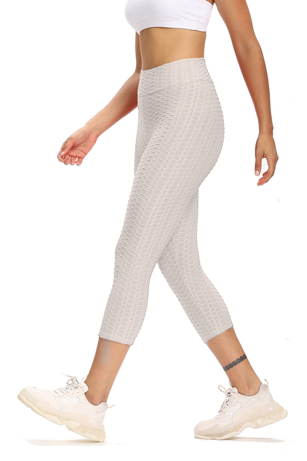 3/4 Yoga Pants High Waist Leggings Active Stretch Fitness Gym For Women