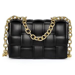 China Weave Flap Womens Leather Messenger Bag PU Leather Crossbody Bag wholesale