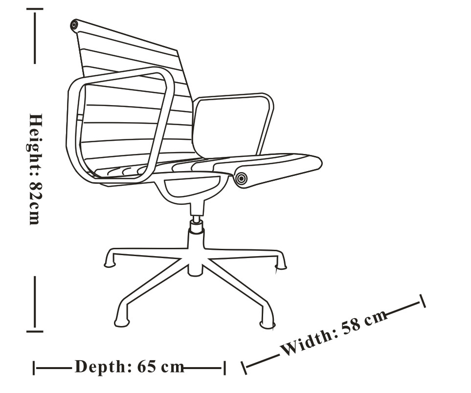 Black Ribbed Office Chair Easy Assembly Width 58cm Without Armrest SGS Certified